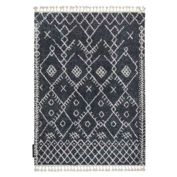 Kusový koberec Berber Tanger B5940 grey and white, 160x220, šedá, obývací pokoj, Dywany Łuszczów