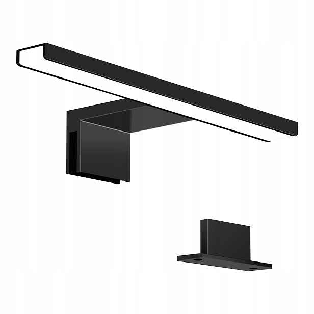 Led lampa do koupelnového zrcadla 30 cm 2v1 černá IP44 6000K