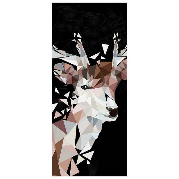 Samolepicí Samolepicí Fototapeta Jelen Geometrická noc ve tmě 91x211