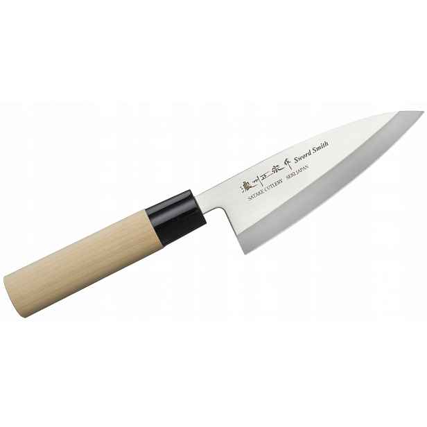 Satake nůž Deba 12 cm ocel 420J2 56 Hrc jednostranný pro ryby Japonsko