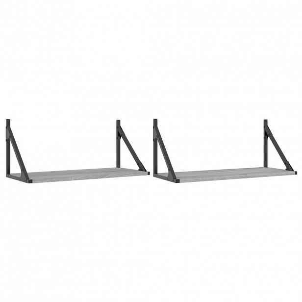 vidaXL Nástěnné police 2 ks šedé sonoma 60x25x25,5 cm kompozitní dřevo