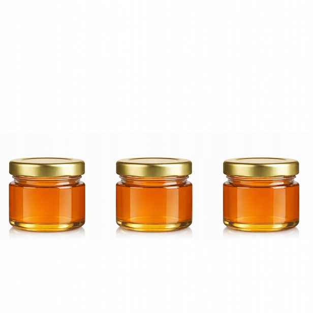 120 ks Sklenice 30 ml na Medové Koření Zavařeniny zlaté víčko