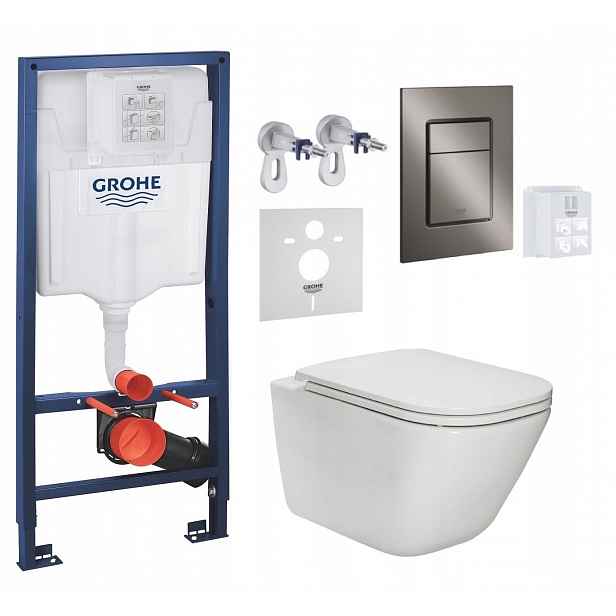 7v1 Wc Set, Stelaz Grohe, Wc Mísa Rim Roca Gap, Tlačítko Grafit