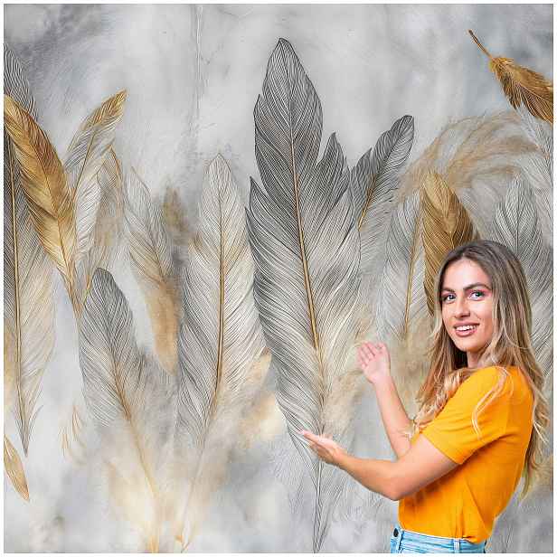Fototapeta 3D Obývací Pokoj Ložnice Pera Abstrakce Boho Glamour 588x280 PAB04W