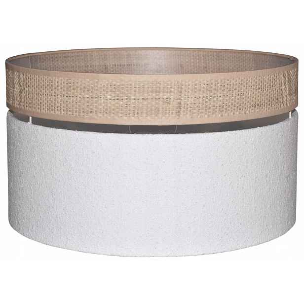 Stínidlo pro stojací lampu Zwis 40 E27 Bílé Boucle Venosa Rafia Ratan Boho