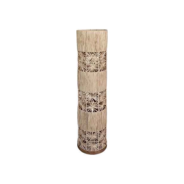 Přírodní stojací lampa s lýkovým stínidlem Raffia - Ø 28*127 cm/ E27 Chic Antique
