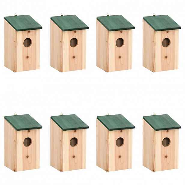 vidaXL Ptačí budky 8 ks dřevěné 12 x 12 x 22 cm