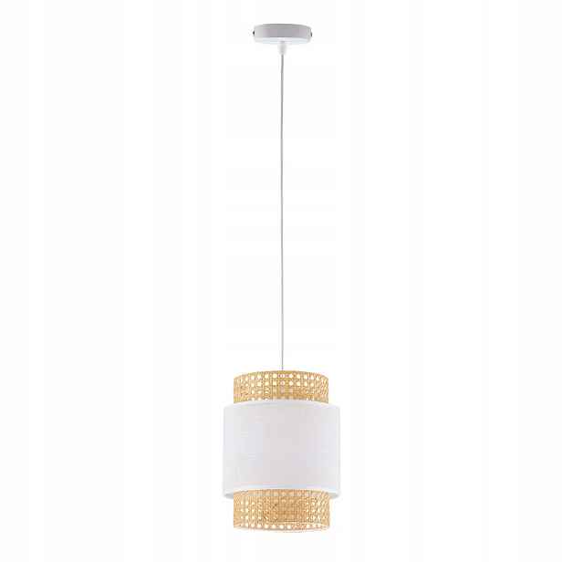 TK-Lighting Závěsná lampa Boho Bílá Kov/Rattan E27 15W IP20