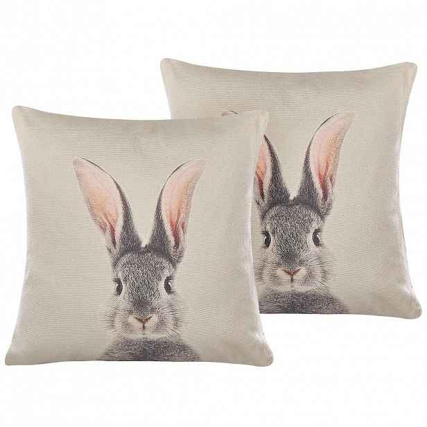 Beliani DEKORATIVNÍ POLŠTÁŘ sada 2 ks Taupe 45/45 cm Quercus