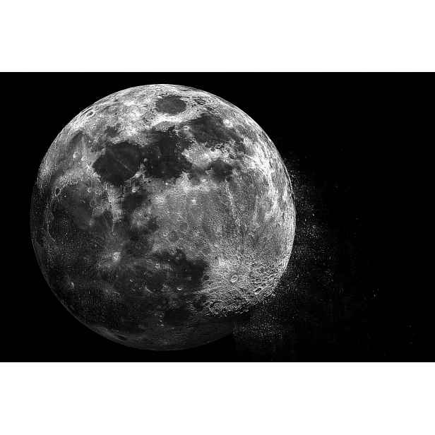 Fototapeta Flizelina Nebe Noc Měsíc Vesmír Plnost B&w 416x254 130g