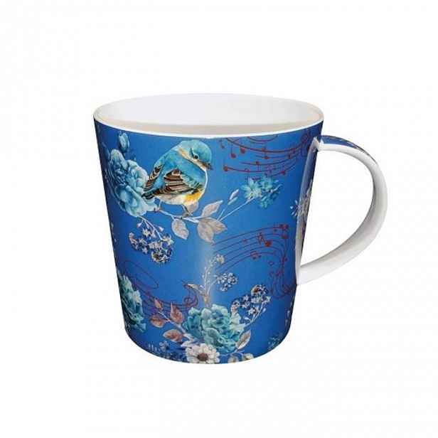 Hrnek porcelánový MODERN květinová kompozice modrý 0,4 litru