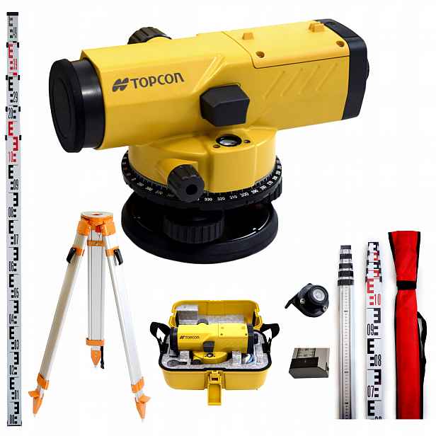 Optický nivelátor Topcon AT-B4A stativ záplata Set Připraven K Práci