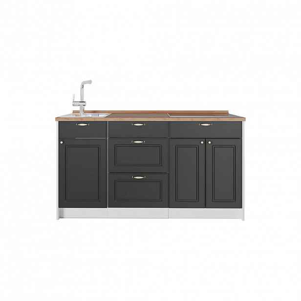 Vicco KUCHYŇSKÝ BLOK Fame-Line, Anthrazit-Gold Landhaus, 150 cm, PD Dub