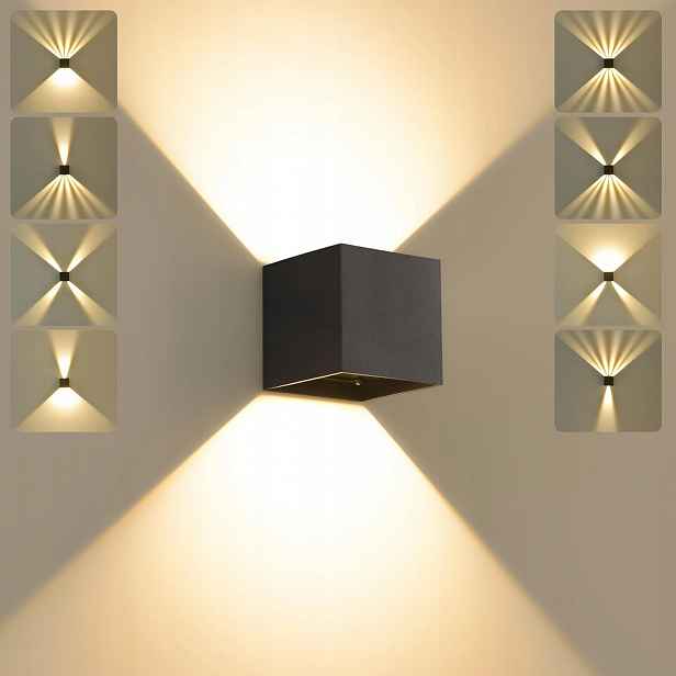 Led Nástěnná Lampa Černá Moderní Kreativní 3000K 20W teplá bílá
