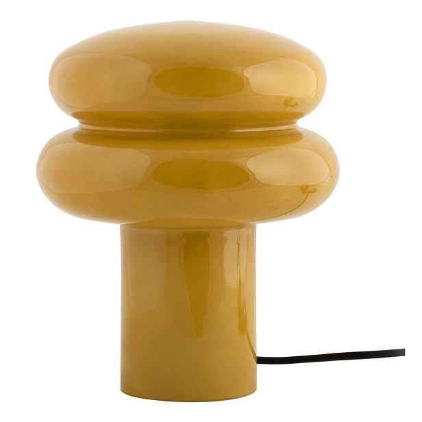 Okrově žlutá skleněná stolní lampa (výška 24 cm) Incesante – Leitmotiv