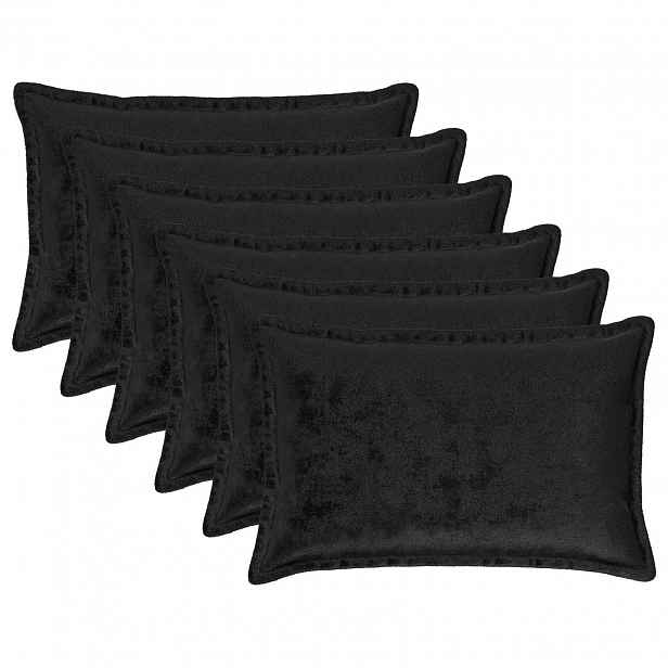vidaXL Povlak na polštář 6 pcs HOUTEN Černá 50 x 75 cm Flanel