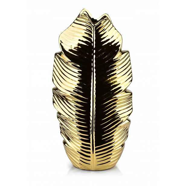 Zlatá dekorativní váza na květiny Leaf Gold 36,5 cm