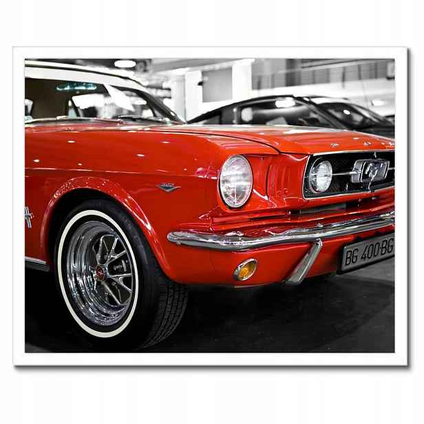 Plakáty v rámu 50x40 Červený Mustang