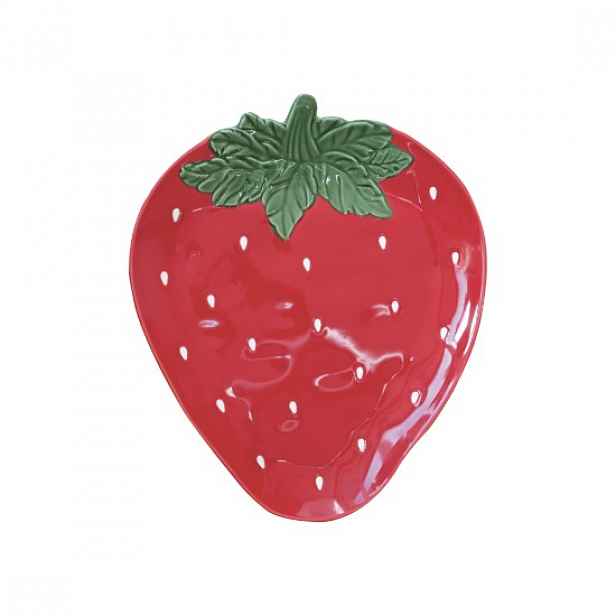 Jahodový talíř, porcelán, 20,5 x 17,5 cm, "Jardin des Fraises" - Easy