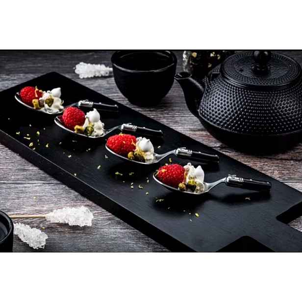 Laguiole Premium Line Lžičky na amuse-bouche, černé, sada 6 ks, délka: 120