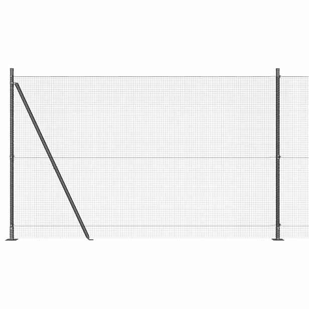 vidaXL Svařovaná drátěná plotina s betonovou základnou 50 x 1,4 m Šedá