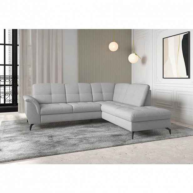 Sit & More ROHOVÁ SEDAČKA, textil, světle šedá