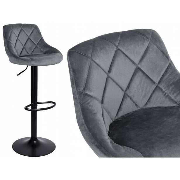 Barová Židle Cydro Black grafitový Velvet