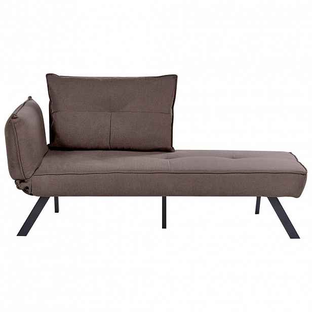 Beliani ČALOUNĚNÉ LEHÁTKO CHAISE LONGUE LEVOSTRANNÉ Látka Hnědé Rocamadour