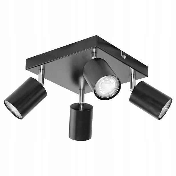 Doa Sp 4, nástěnné a stropní svítidlo, GU10 max. 4x50W, IP20, černá, čtverec
