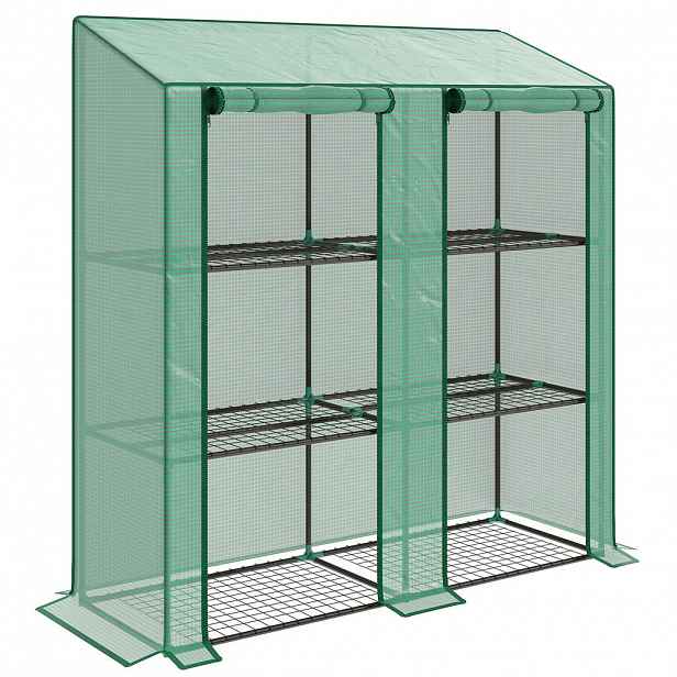Outsunny SKLENÍK ocel plast zelený