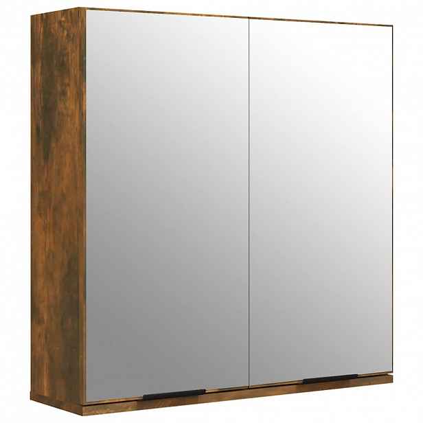vidaXL Koupelnová zrcadlová skříňka kouřový dub 64 x 20 x 67 cm