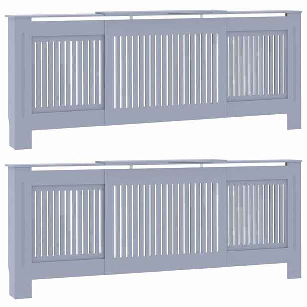 vidaXL Kryt radiátoru 2 ks Šedá 205 x 20,5 x 81,5 cm Kompozitní dřevo