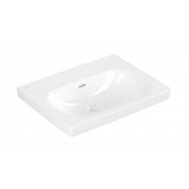 Villeroy & Boch Skyla - Umyvadlo 60x46 cm, s přepadem, bez otvoru pro baterii, CeramicPlus, Stone White 5A5162RW