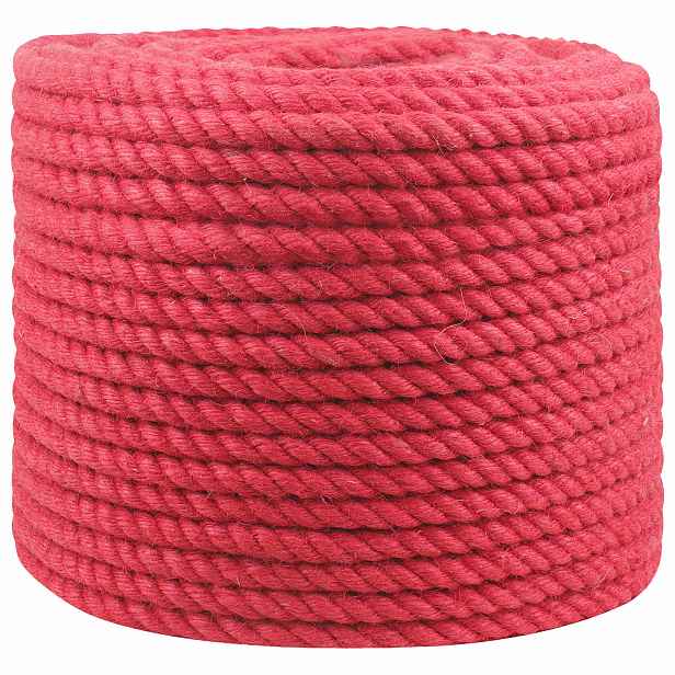 vidaXL Jutové lano 12 mm Červená 100% jute Tossa