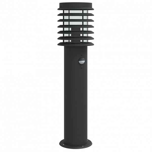 vidaXL Venkovní stojací lampa s čidlem černá 60 cm nerezová ocel