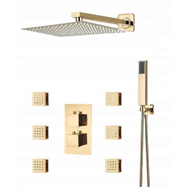 Sprchová baterie zlatá Termostat Trysky- Gold 40