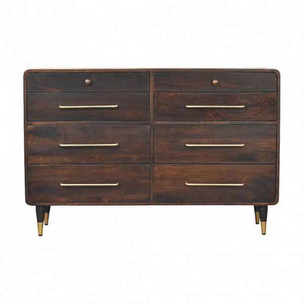 Artisan Furniture NOČNÍ SKŘÍŇKA Kaštanová, otevřená, proutěná, 1 zásuvka a otevřená police, tmavě hnědá