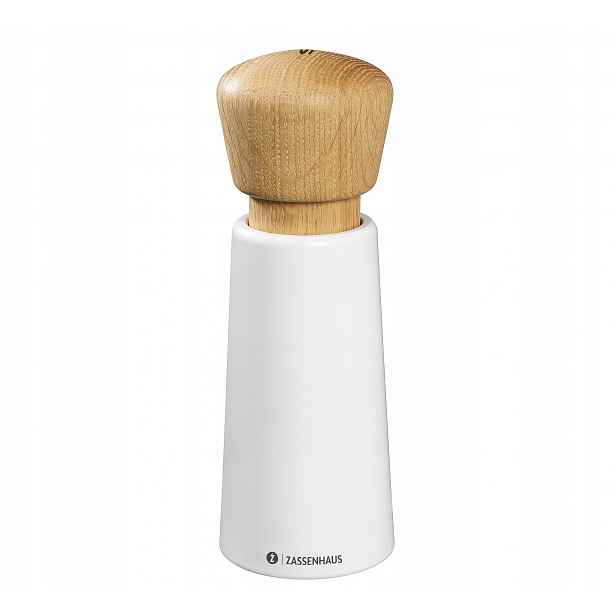 Mlýnek ZassenHaus Norderney dubový na sůl 18 cm bílý