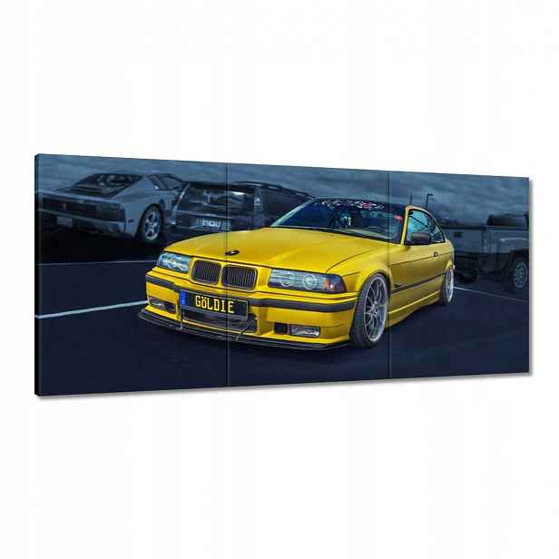Obrazy 150x70 Zlatý automobil Bmw Auto