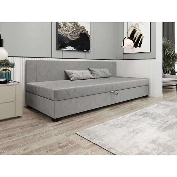 Čalouněná jednolůžková postel 80x195 ARIADNA BIZ 1 - světle šedá
