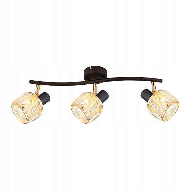 Candellux Dubai stropní svítidlo glamour černé/zlaté 3xE14 krystaly