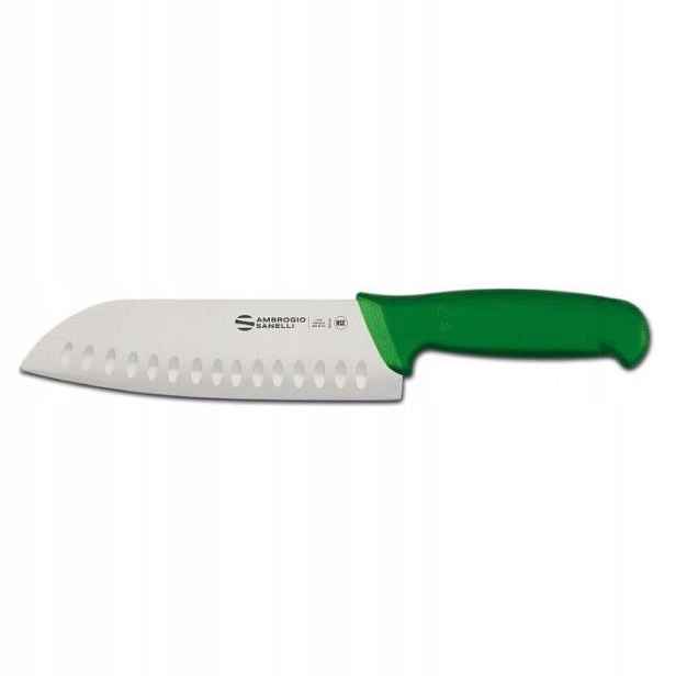 Nůž Santoku Ambrogio Sanelli Supra Grantonová čepel 18 cm Zelená Pom