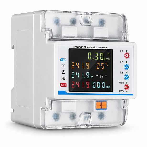 Smart elektroměr 3 fáze 100A WiFi Tuya LCD