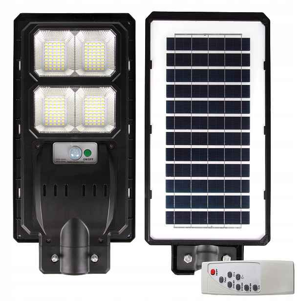 Solární Lampa Pouliční Led 200 W 2400 lm Snímač pohybu soumraku Ovladač