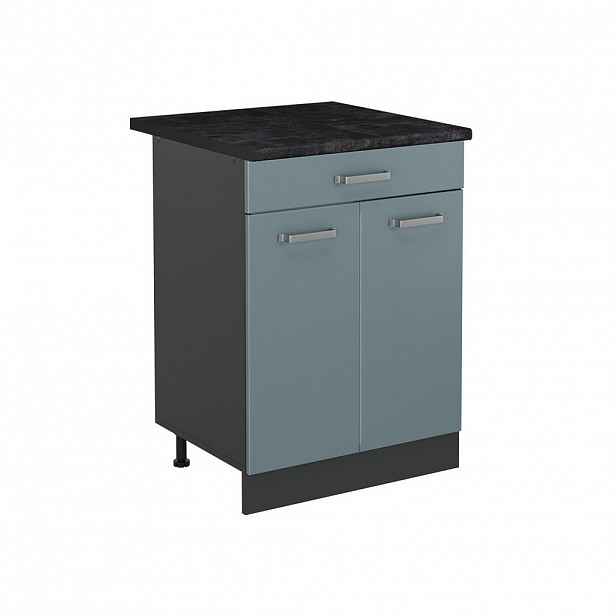 Vicco SPODNÍ SKŘÍŇKA KUCHYŇSKÉ LINKY R-Line, Modrošedá/Antracit, 60 cm se zásuvkou pracovná doska antracitová