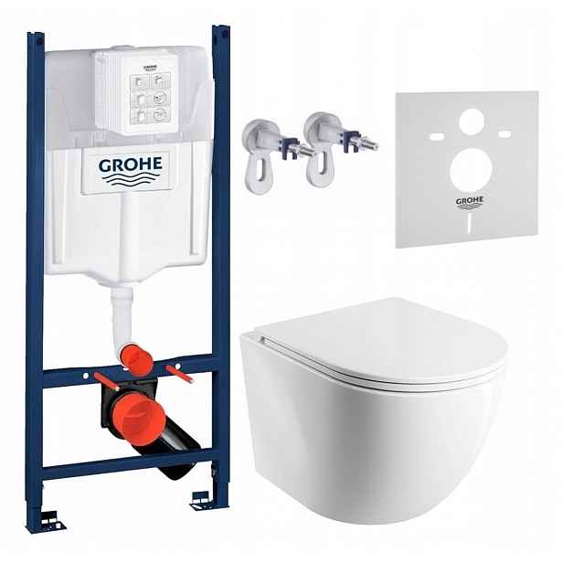 Podomítkový Wc set Stelaz Grohe Wc mísa Rim Silent Omnires
