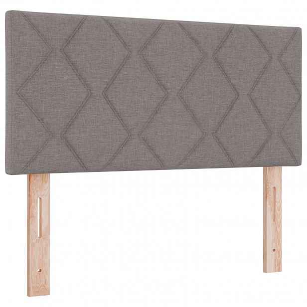 vidaXL LED hlavová deska Taupe textil