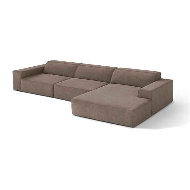 Taupe rohová pohovka (pravý roh/s lenoškou) Jodie – Micadoni
