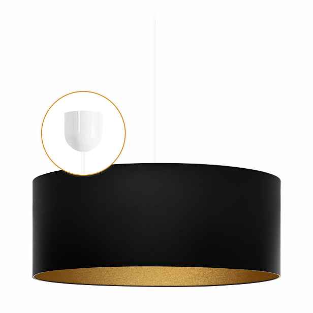 Závěsné Stropní Svítidlo Lustr Abažur Klosz 1 x E27 Led Černá do obývacího pokoje