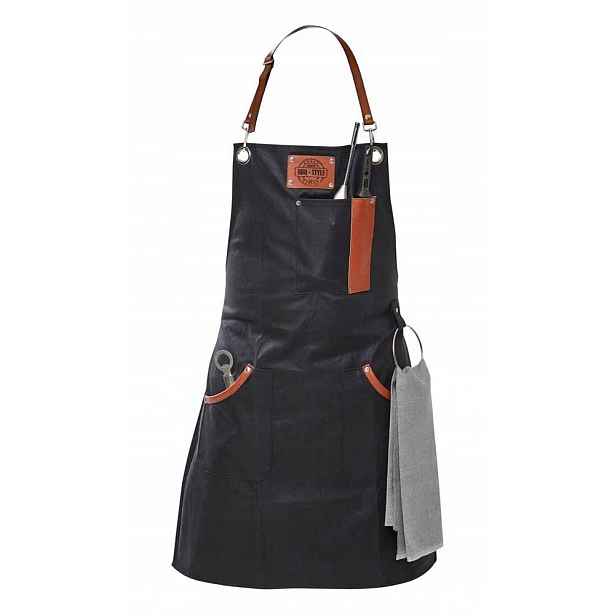 Gefu 89421 zástěra Bbq hovězí kůže bavlna voskovaná 90×65 cm